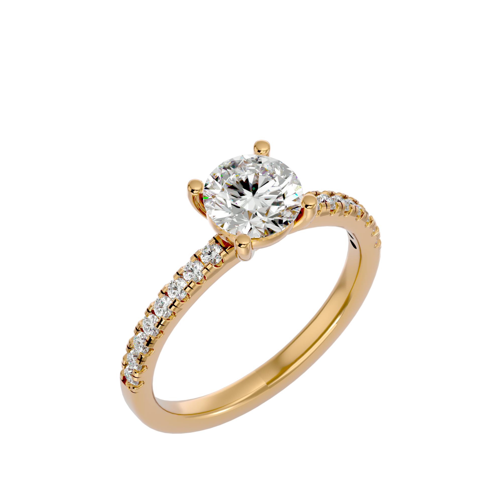 1 1/2 ctw Round Lab Grown Diamond Side Stone Engagement Ring