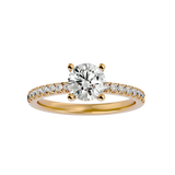 1 1/2 ctw Round Lab Grown Diamond Side Stone Engagement Ring