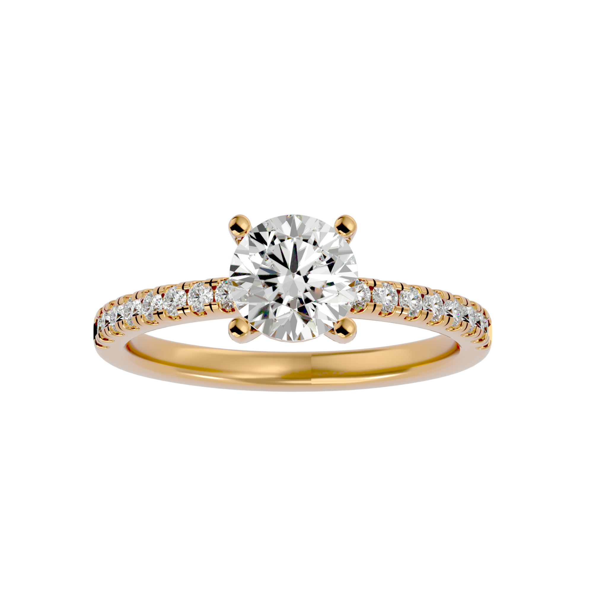 1 1/2 ctw Round Lab Grown Diamond Side Stone Engagement Ring
