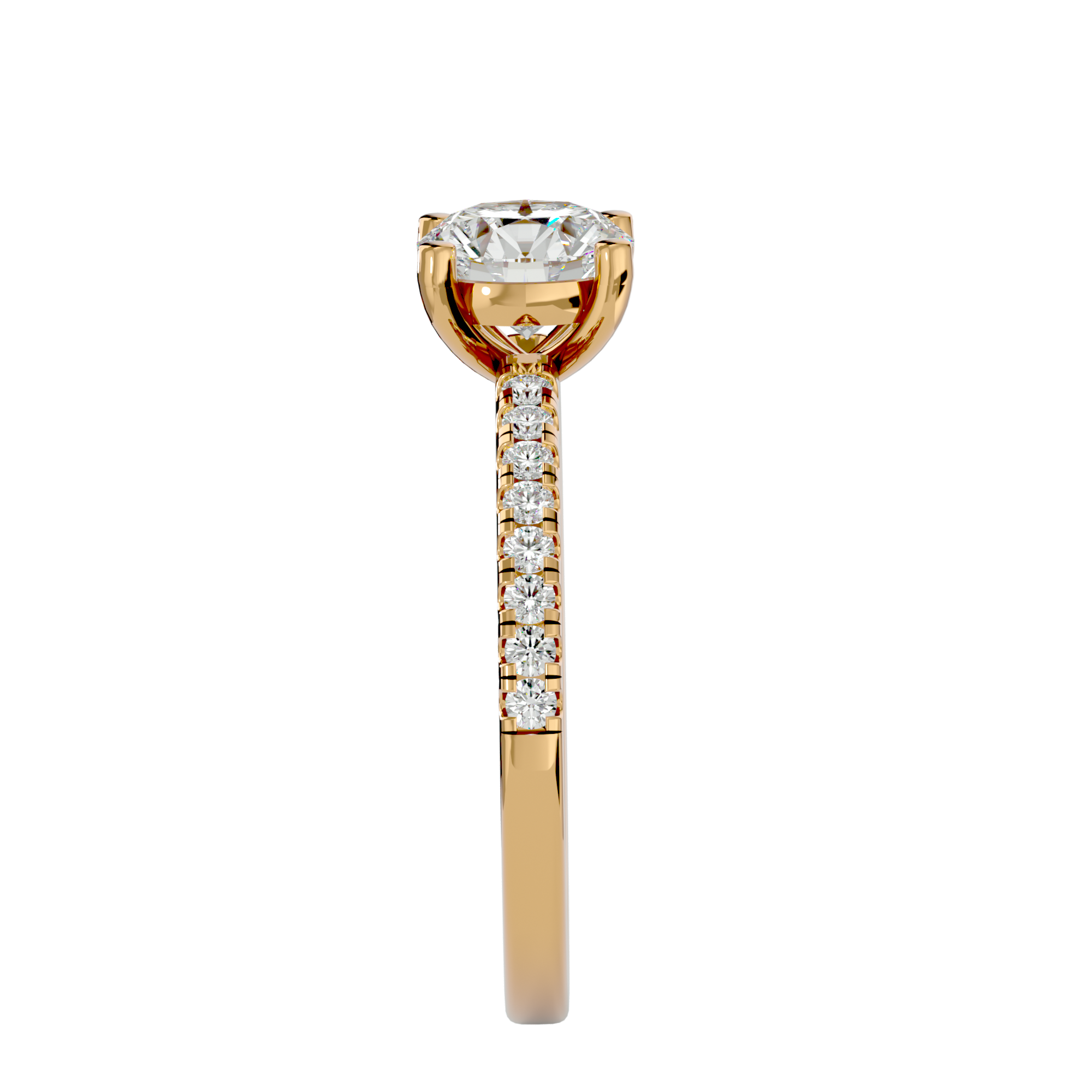 1 1/2 ctw Round Lab Grown Diamond Side Stone Engagement Ring