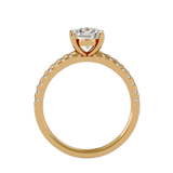 1 1/2 ctw Round Lab Grown Diamond Side Stone Engagement Ring