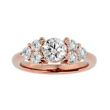 1 3/4 ctw Round Lab Grown Diamond Side Stone Engagement Ring