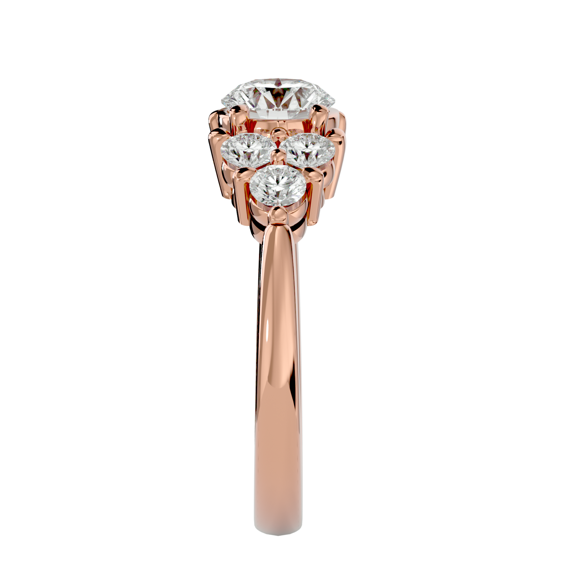 1 3/4 ctw Round Lab Grown Diamond Side Stone Engagement Ring
