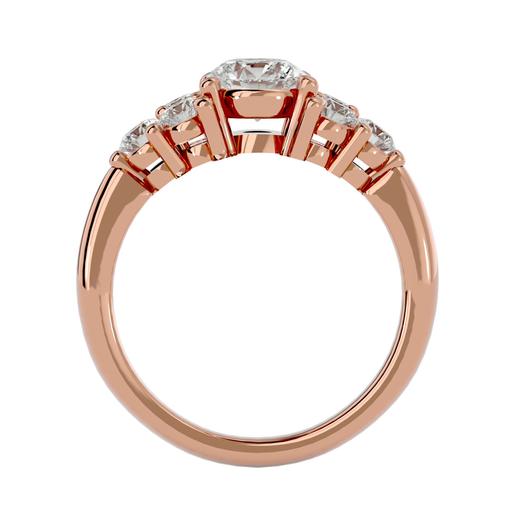 1 3/4 ctw Round Lab Grown Diamond Side Stone Engagement Ring