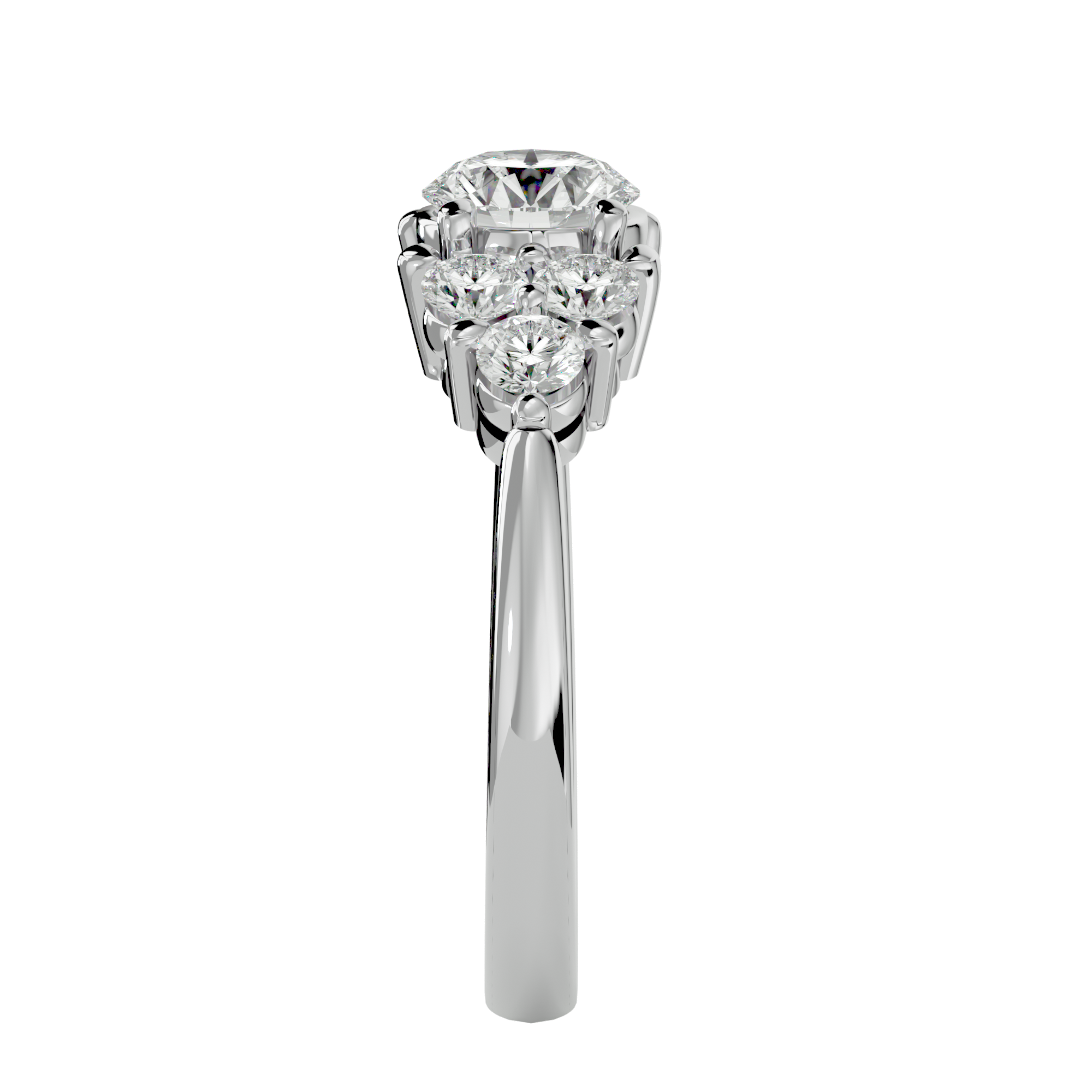 1 3/4 ctw Round Lab Grown Diamond Side Stone Engagement Ring