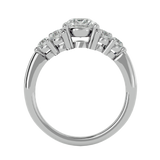 1 3/4 ctw Round Lab Grown Diamond Side Stone Engagement Ring