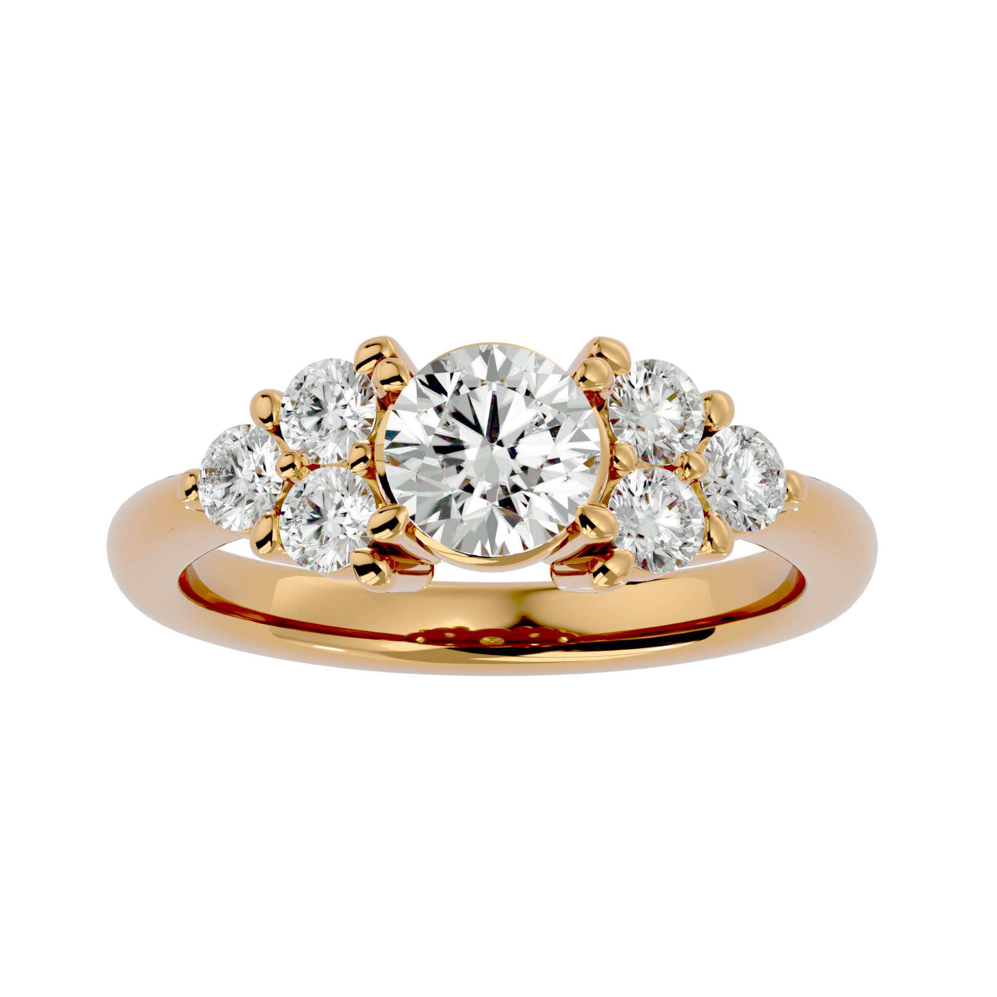 1 3/4 ctw Round Lab Grown Diamond Side Stone Engagement Ring