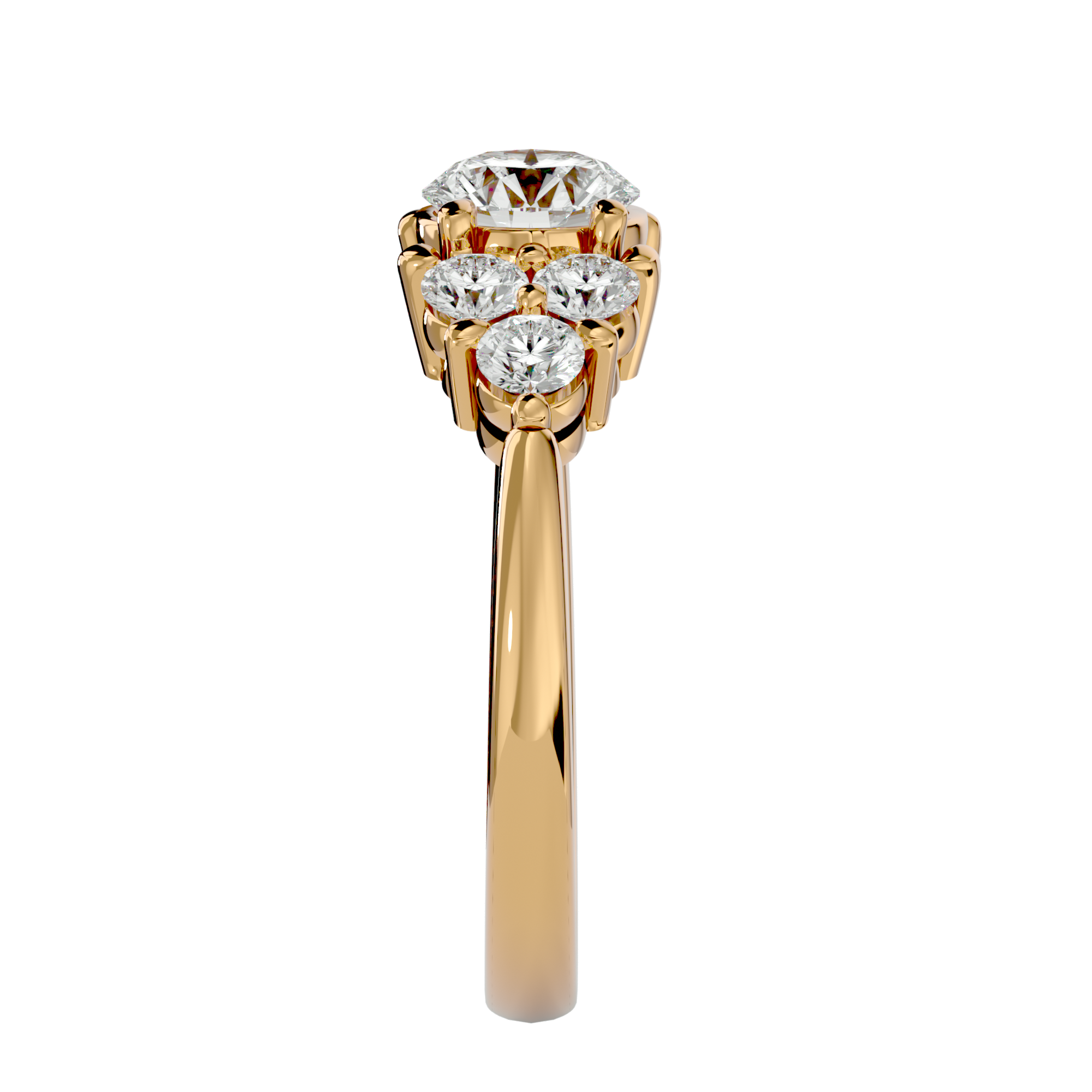 1 3/4 ctw Round Lab Grown Diamond Side Stone Engagement Ring