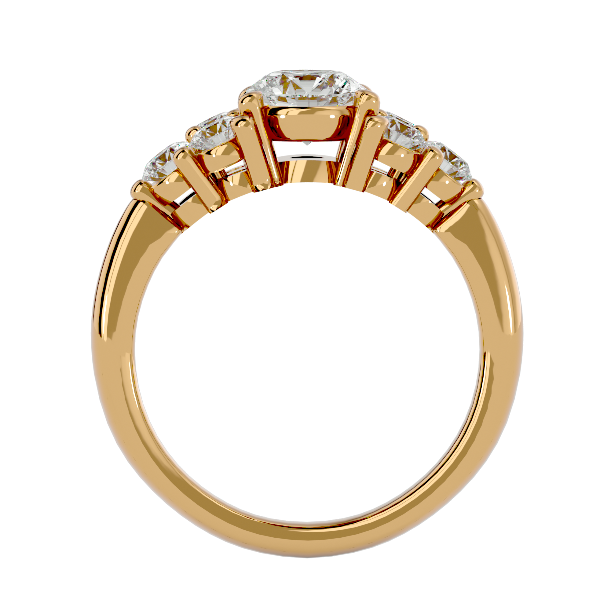1 3/4 ctw Round Lab Grown Diamond Side Stone Engagement Ring