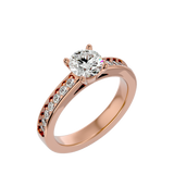 1 ctw Round Lab Grown Diamond Side Stone Engagement Ring