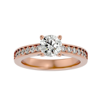 1 ctw Round Lab Grown Diamond Side Stone Engagement Ring