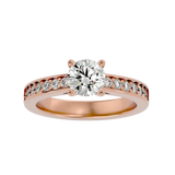 1 ctw Round Lab Grown Diamond Side Stone Engagement Ring