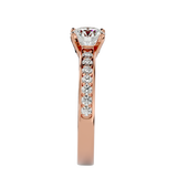 1 ctw Round Lab Grown Diamond Side Stone Engagement Ring