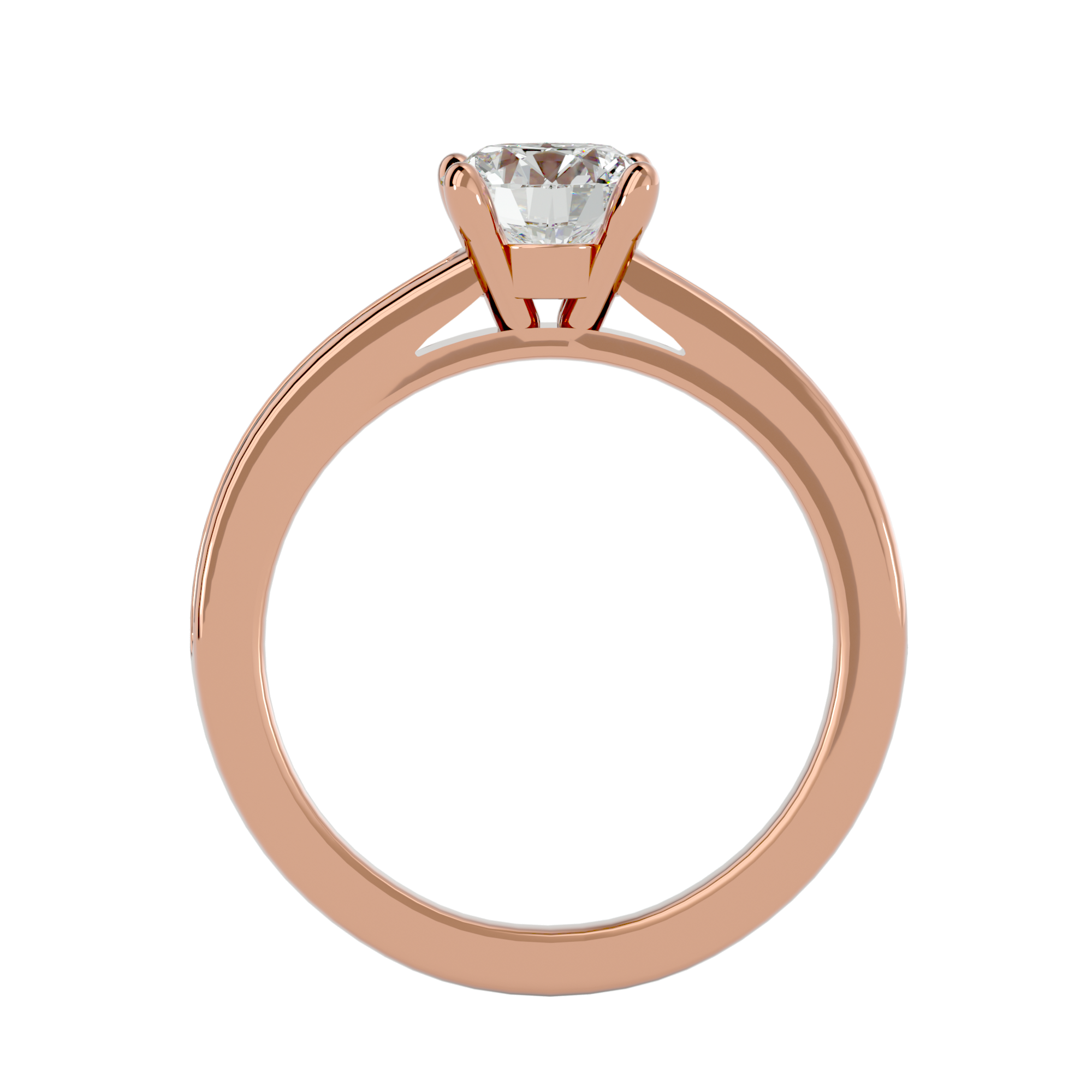 1 ctw Round Lab Grown Diamond Side Stone Engagement Ring