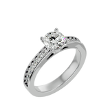 1 ctw Round Lab Grown Diamond Side Stone Engagement Ring