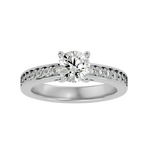 1 ctw Round Lab Grown Diamond Side Stone Engagement Ring