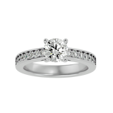 1 ctw Round Lab Grown Diamond Side Stone Engagement Ring