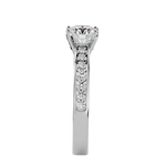 1 ctw Round Lab Grown Diamond Side Stone Engagement Ring