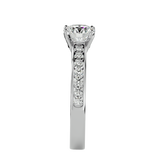 1 ctw Round Lab Grown Diamond Side Stone Engagement Ring