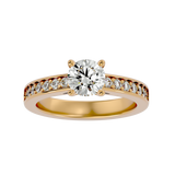 1 ctw Round Lab Grown Diamond Side Stone Engagement Ring