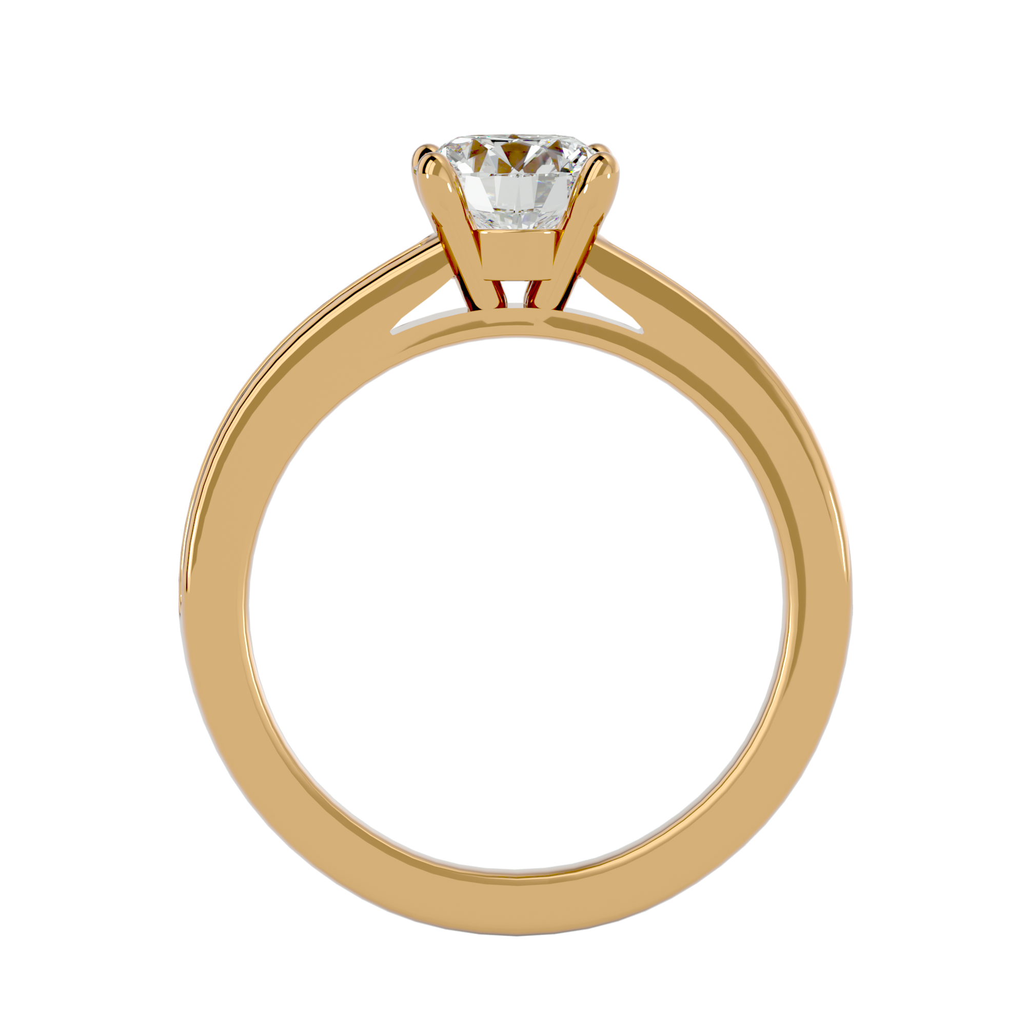 1 ctw Round Lab Grown Diamond Side Stone Engagement Ring