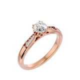 3/4 ctw Round Lab Grown Diamond Side Stone Engagement Ring