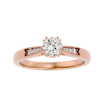 3/4 ctw Round Lab Grown Diamond Side Stone Engagement Ring