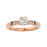 3/4 ctw Round Lab Grown Diamond Side Stone Engagement Ring