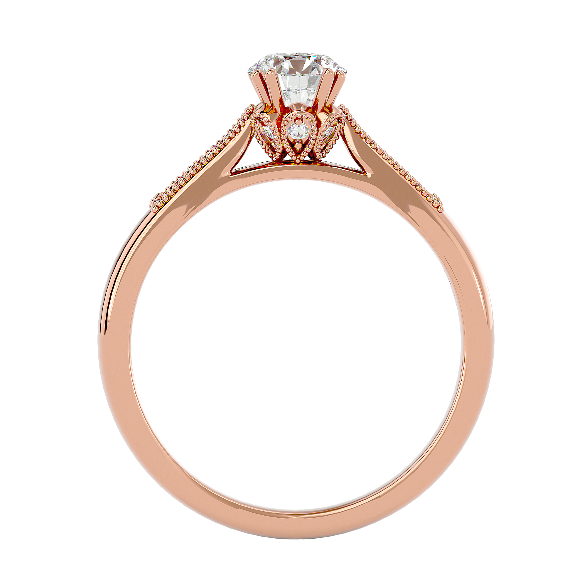 3/4 ctw Round Lab Grown Diamond Side Stone Engagement Ring