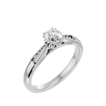 3/4 ctw Round Lab Grown Diamond Side Stone Engagement Ring