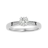 3/4 ctw Round Lab Grown Diamond Side Stone Engagement Ring