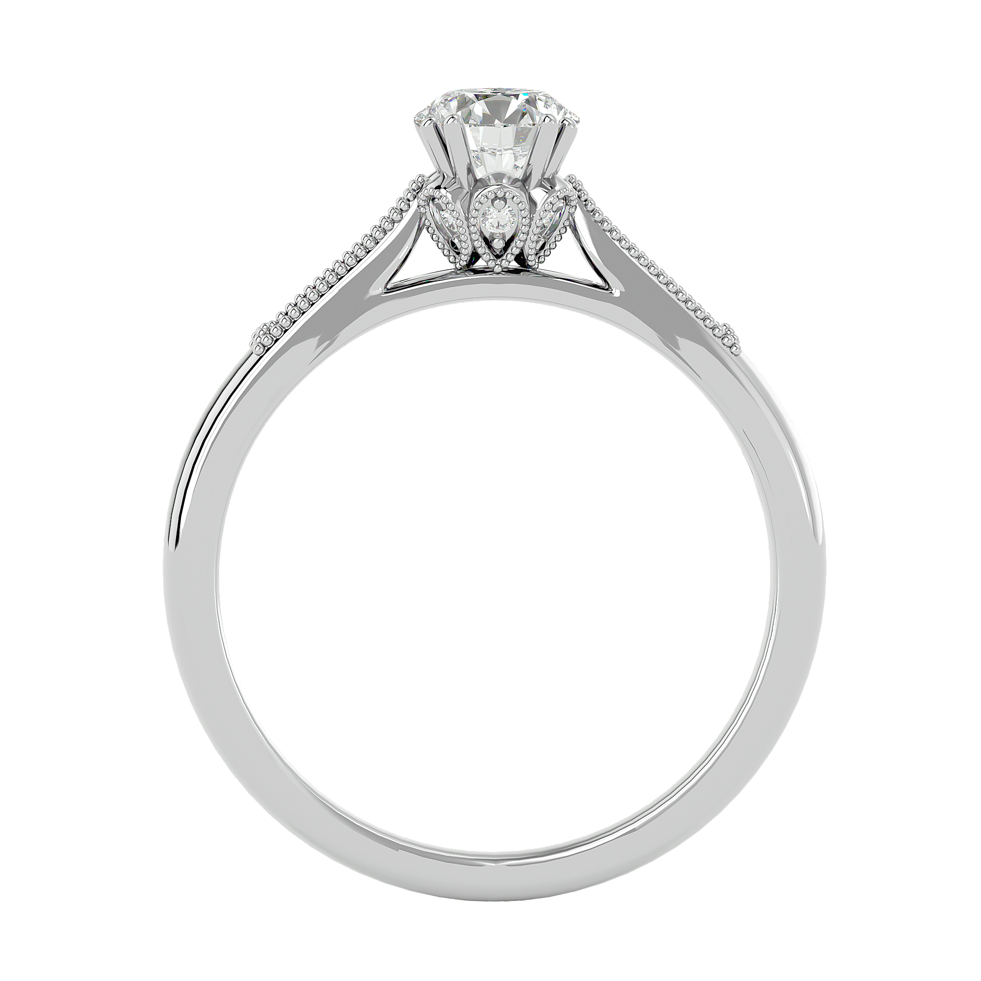 3/4 ctw Round Lab Grown Diamond Side Stone Engagement Ring