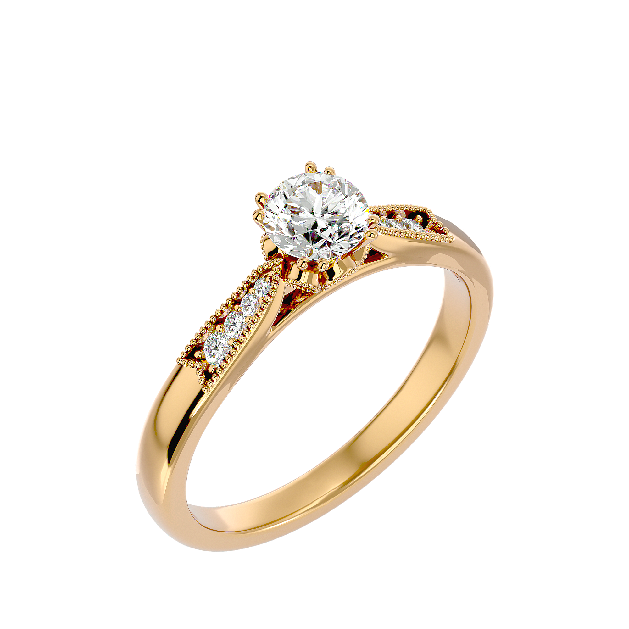 3/4 ctw Round Lab Grown Diamond Side Stone Engagement Ring