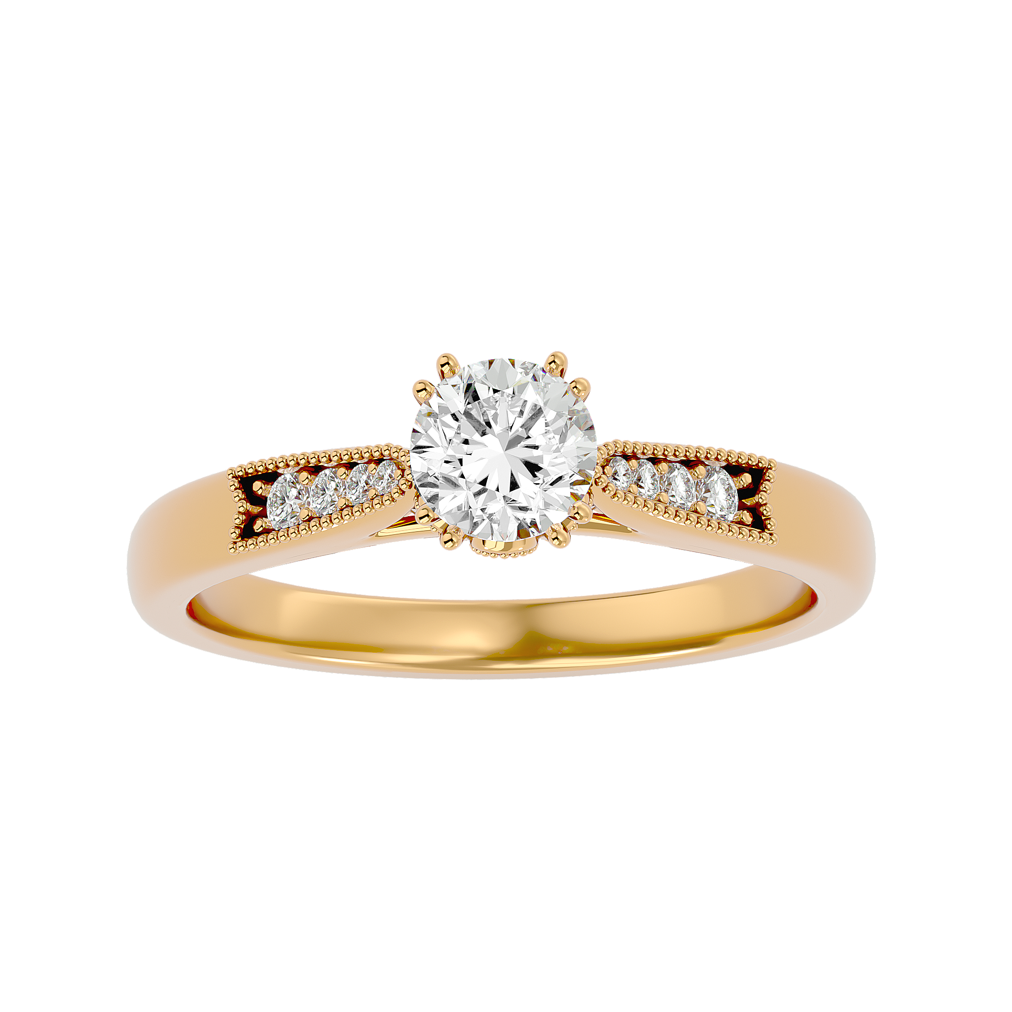 3/4 ctw Round Lab Grown Diamond Side Stone Engagement Ring