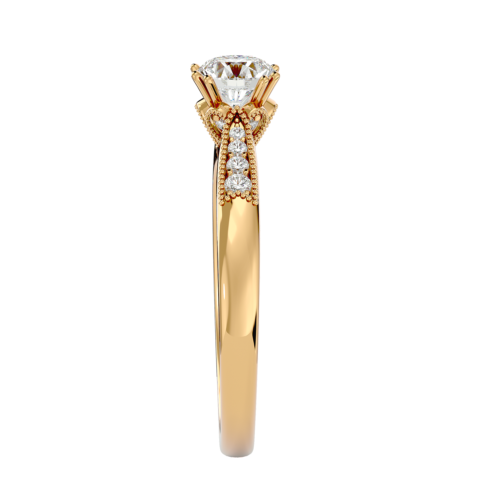 3/4 ctw Round Lab Grown Diamond Side Stone Engagement Ring