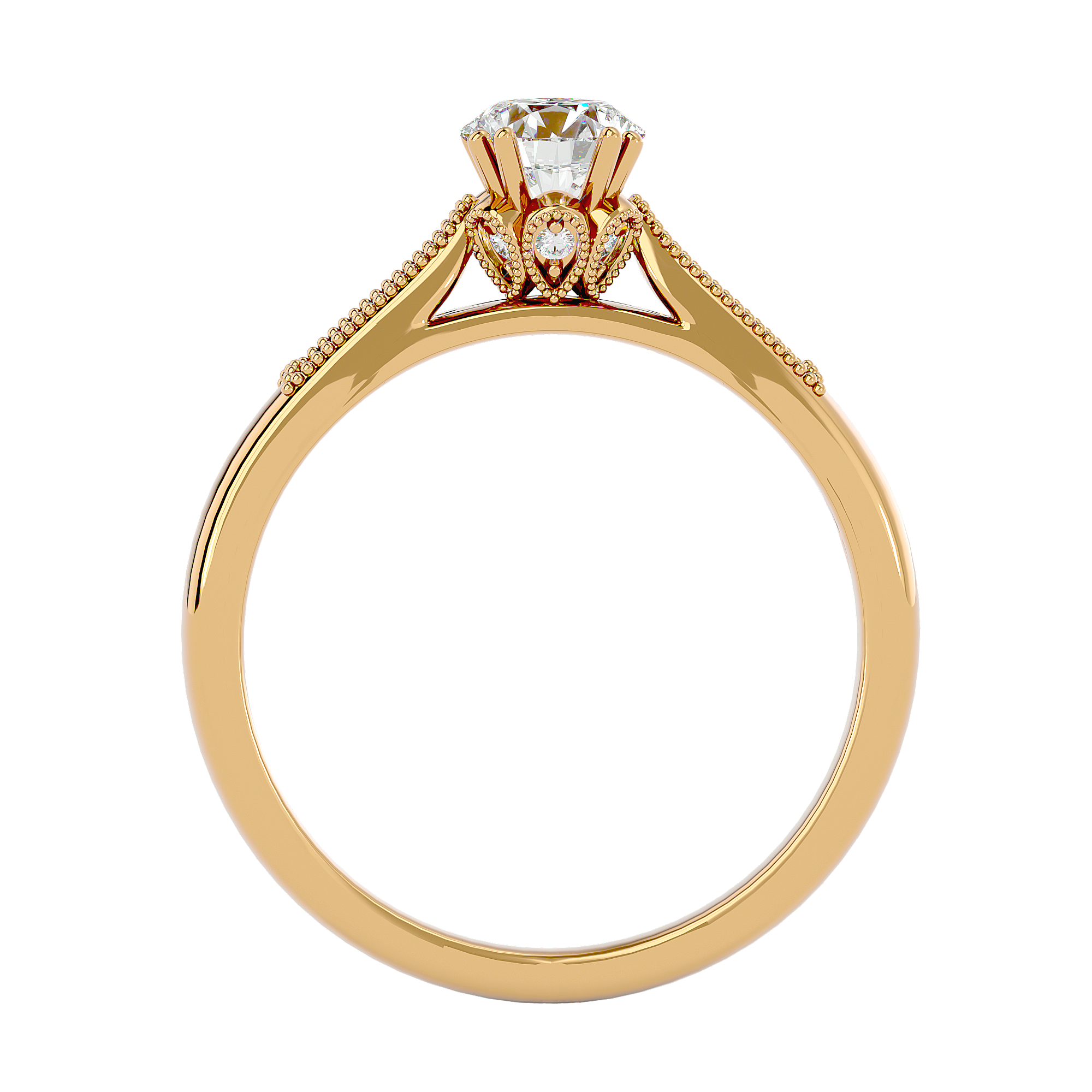 3/4 ctw Round Lab Grown Diamond Side Stone Engagement Ring