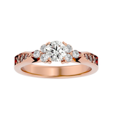 3/4 ctw Round Lab Grown Diamond Side Stone Engagement Ring