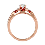 3/4 ctw Round Lab Grown Diamond Side Stone Engagement Ring