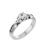 3/4 ctw Round Lab Grown Diamond Side Stone Engagement Ring
