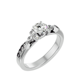 3/4 ctw Round Lab Grown Diamond Side Stone Engagement Ring