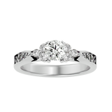 3/4 ctw Round Lab Grown Diamond Side Stone Engagement Ring