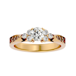 3/4 ctw Round Lab Grown Diamond Side Stone Engagement Ring