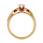 3/4 ctw Round Lab Grown Diamond Side Stone Engagement Ring