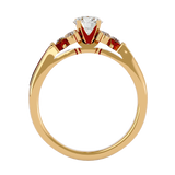 3/4 ctw Round Lab Grown Diamond Side Stone Engagement Ring