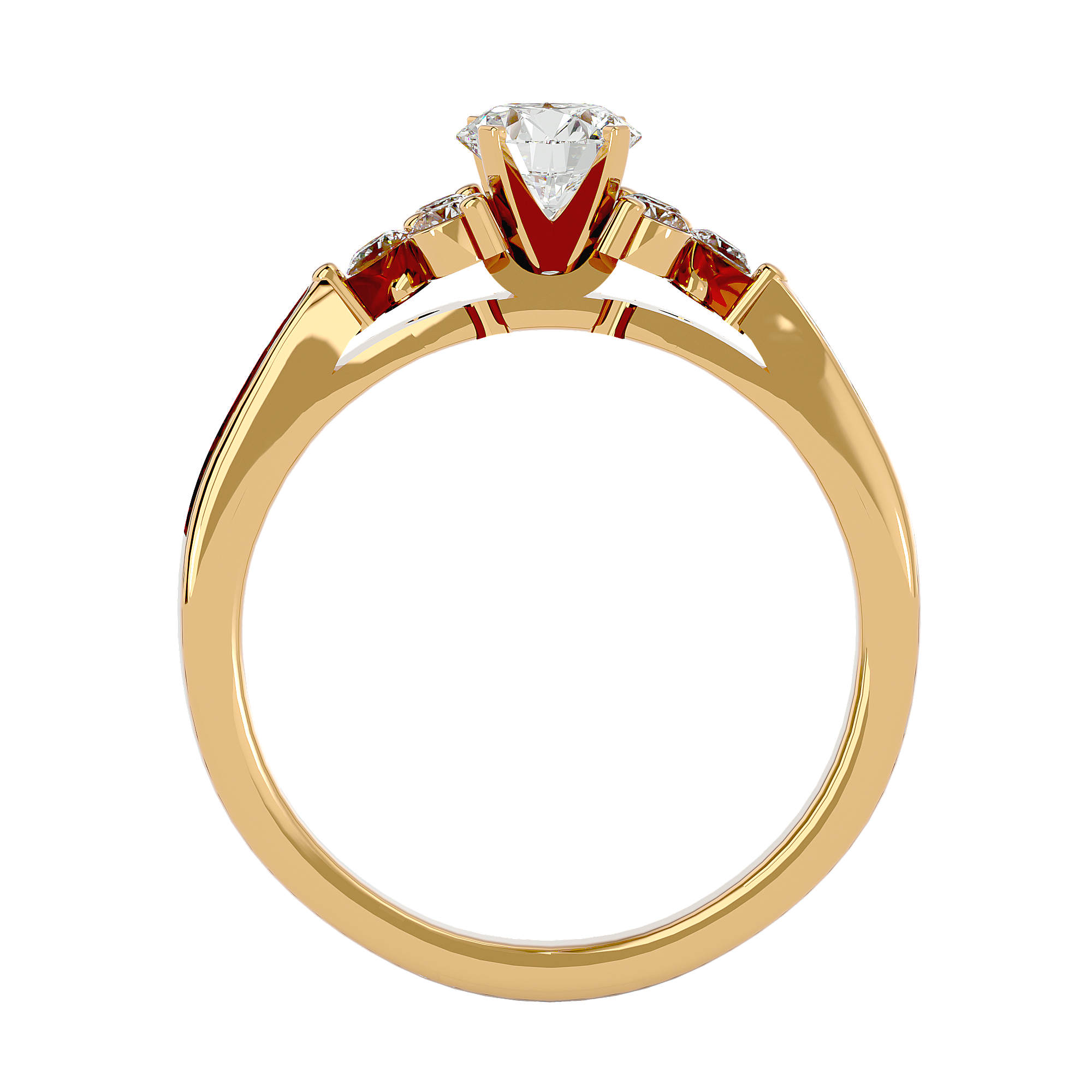 3/4 ctw Round Lab Grown Diamond Side Stone Engagement Ring