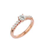 3/4 ctw Round Lab Grown Diamond Side Stone Engagement Ring