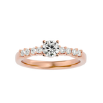 3/4 ctw Round Lab Grown Diamond Side Stone Engagement Ring