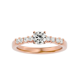 3/4 ctw Round Lab Grown Diamond Side Stone Engagement Ring