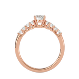 3/4 ctw Round Lab Grown Diamond Side Stone Engagement Ring