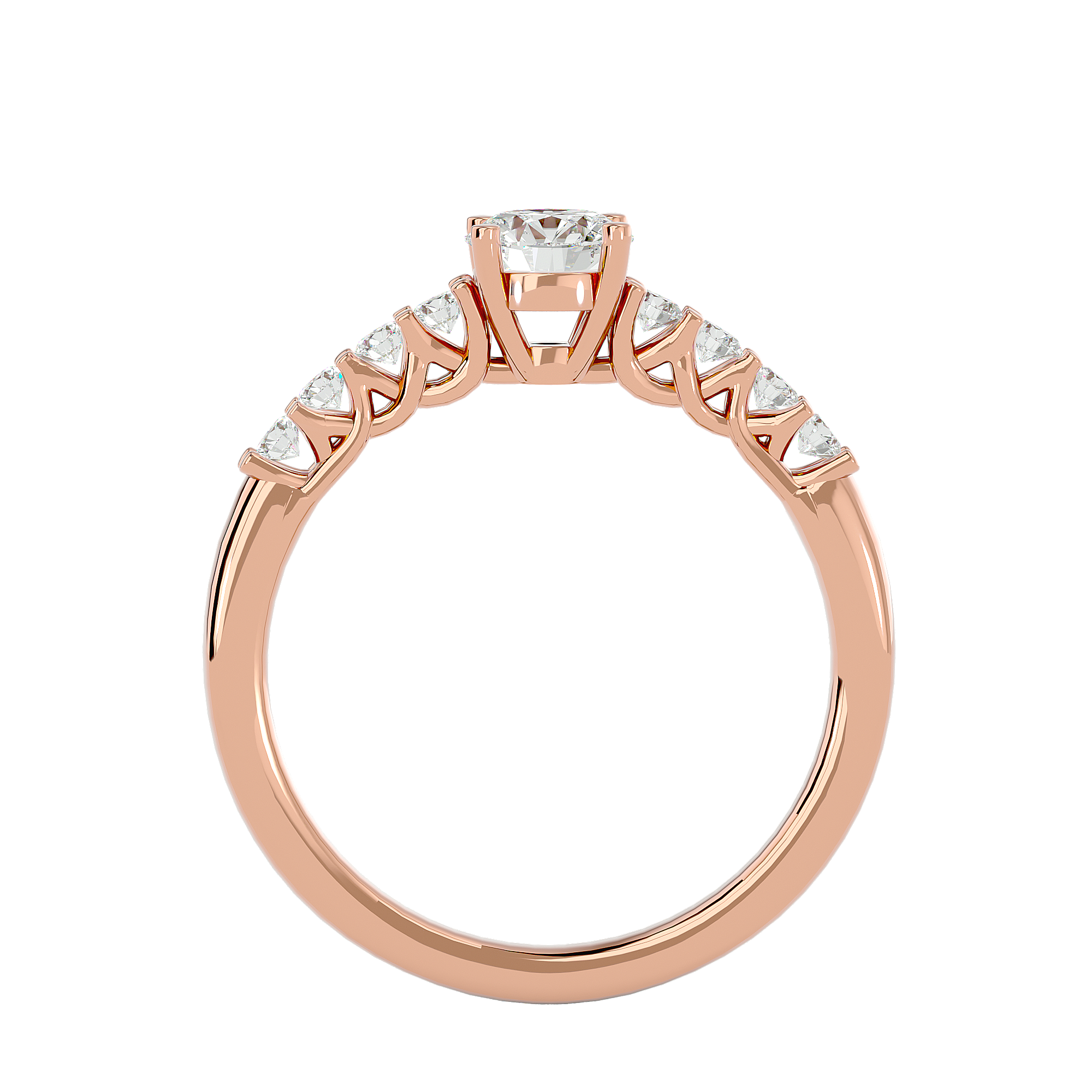 3/4 ctw Round Lab Grown Diamond Side Stone Engagement Ring